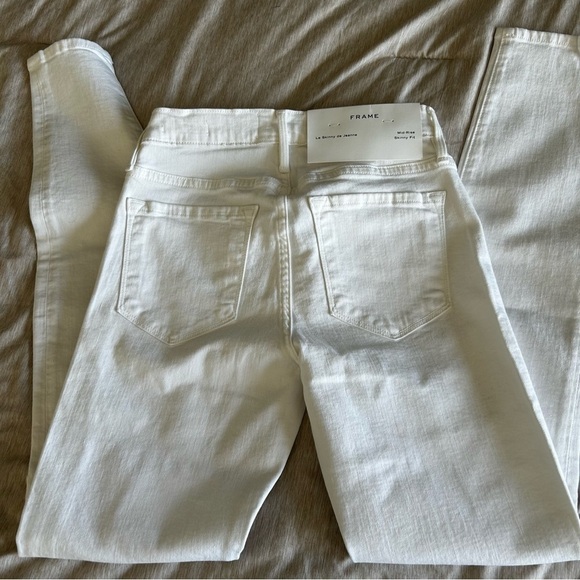Frame Denim Women's 24 Crisp White Skinny Normcore Jeans - Picture 4 of 10